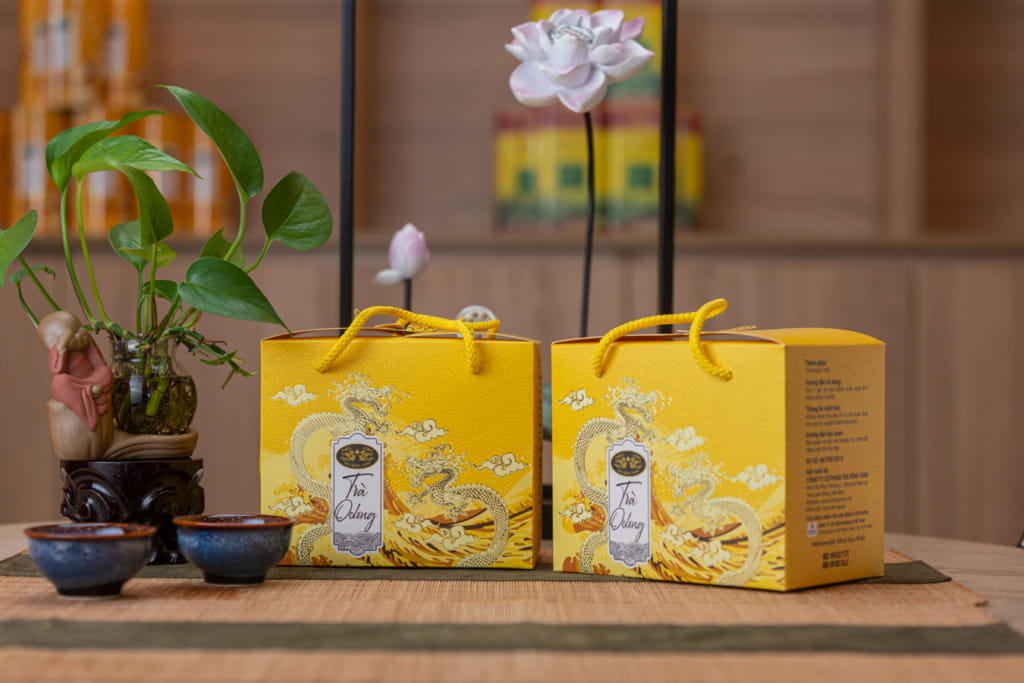 Hộp trà oolong Hoàng Kim - Trà Rồng Vàng